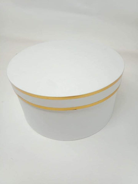 Papier Mache with Gold stripe (White)